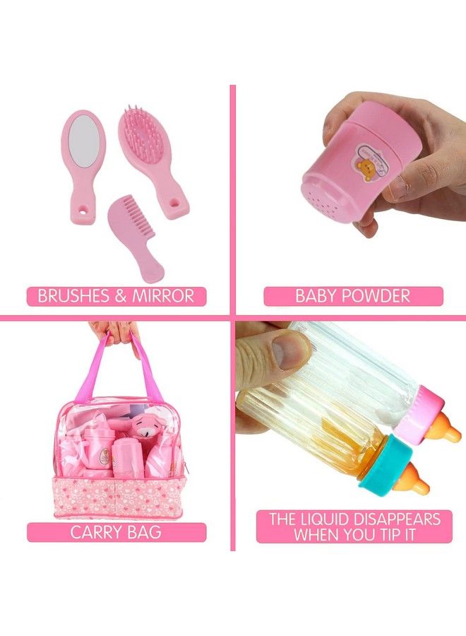 28 Pcs Baby Doll Accessories Complte Car Set Doll Feeding Pretend Playset For Kids Girls With Magic Milk Bottles In A Storage Bag