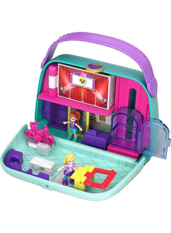 2 In 1 Playset Travel Toy With 2 Micro Dolls & Surprise Accessories Pocket World Mini Mall Escape Purse Compact