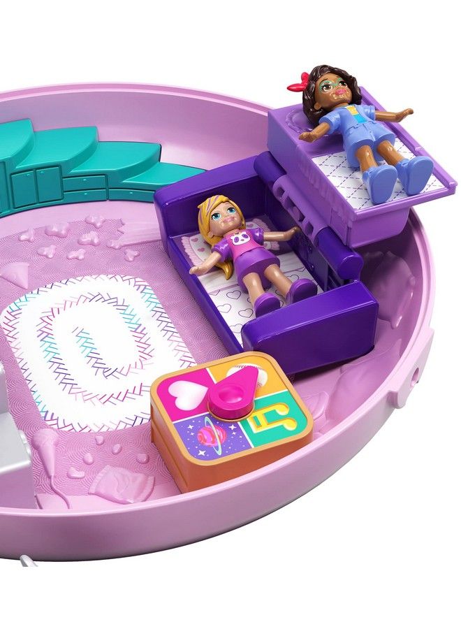 Playset Travel Toy With 2 Micro Dolls & Surprise Accessories Pocket World Donut Pajama Party Compact Food Toy