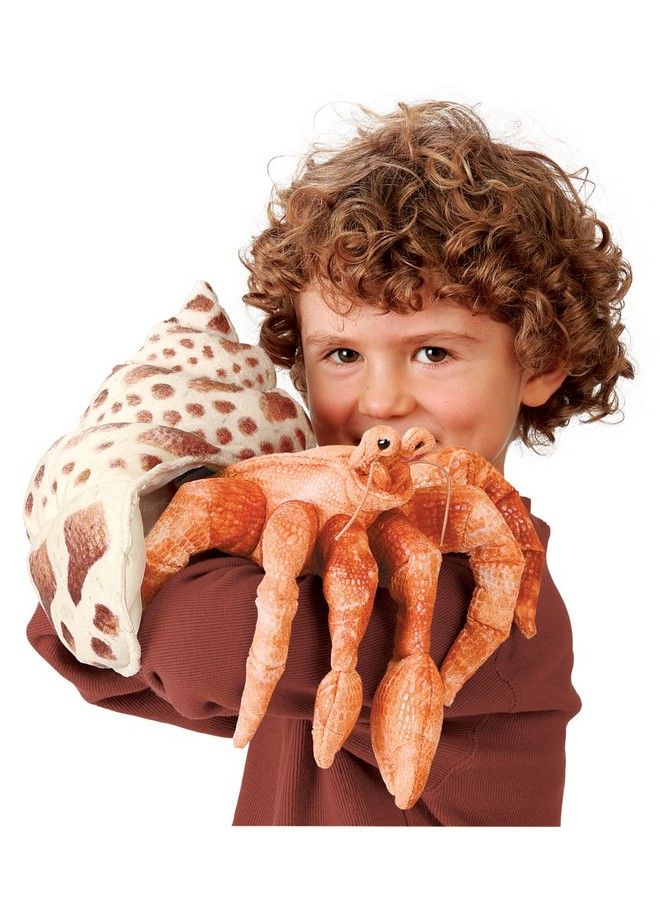 Hermit Crab Hand Puppet Orange; Cream; Brown 1 Ea