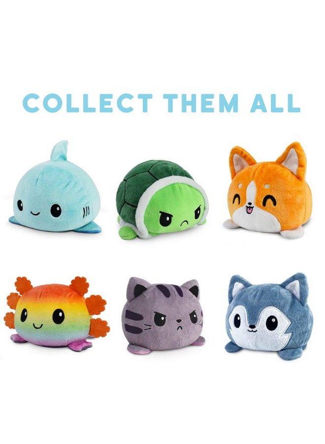 The Original Reversible Cat Plushie Rainbow Kittencorn + Gray Tabby Cute Sensory Fidget Stuffed Animals That Show Your Mood