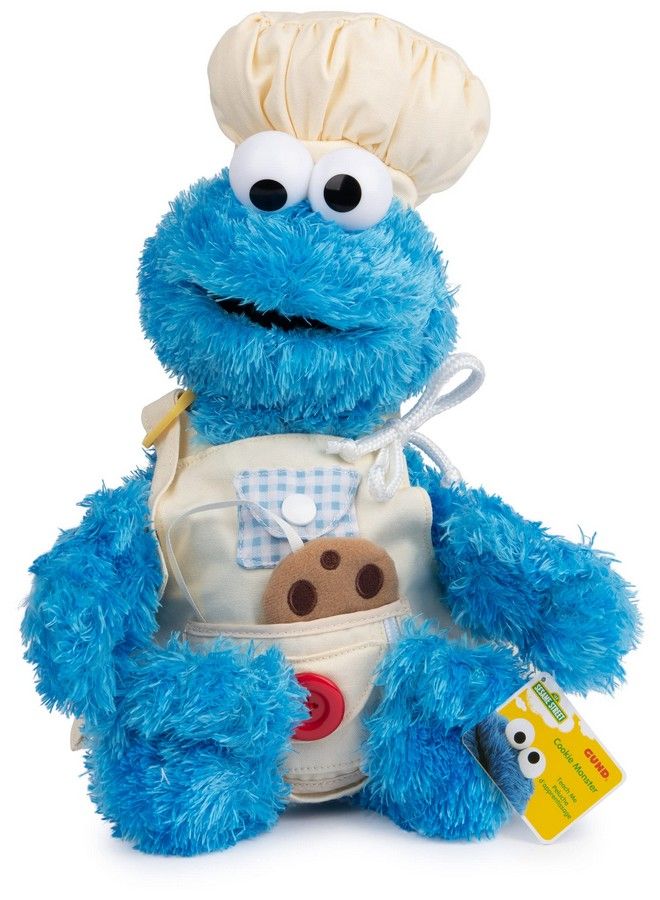 Sesame Street Official Cookie Monster Teach Me Plush Premium Plush Toy For Ages 1 & Up Blue 15”
