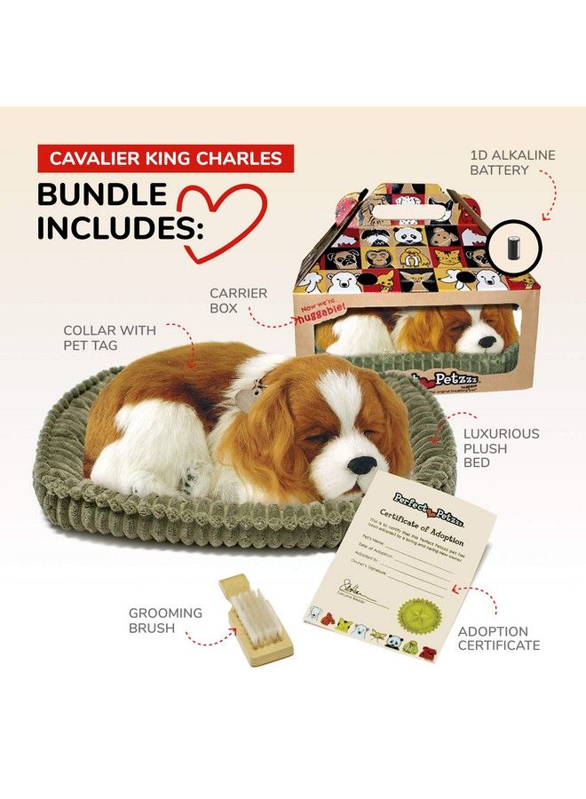 Original Petzzz Cavalier King Charles Realistic Lifelike Stuffed Interactive Pet Toy Companion Pet Dog With 100% Handcrafted Synthetic Fur Perfect Petzzz