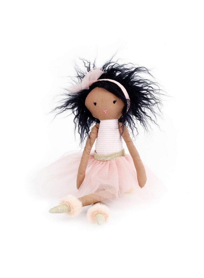 Pink Ballerina African American Designer Doll Soft & Cuddly Plush Doll Well Built Stuffed Doll For Child Or Toddler ;Use As Toy Or Room Decor Great Gift For Kids Or Collectors