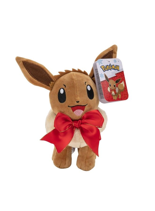 Pokèmon Pkw0200 Holiday Bow 8 Inch Eevee Plush With Unique Accessory Multi