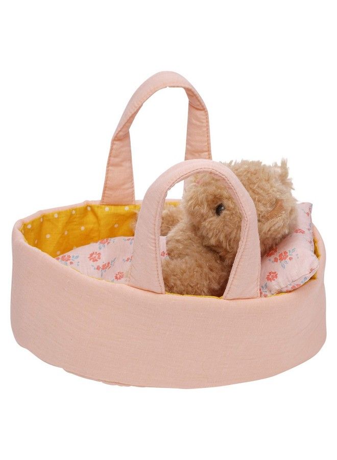 Moppettes Bea Bear Stuffed Animal Nurturing Playset With Bear Plush Toy Fabric Bassinet Blanket & Pillow