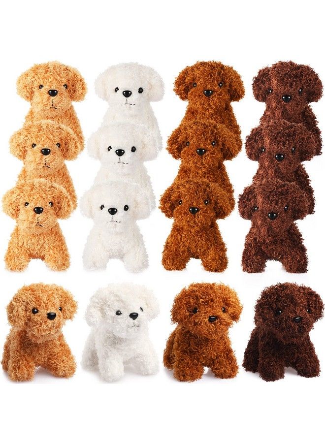 12 Pieces Mini Plush Dogs Stuffed Puppy With Keychains Dog Party Favors Small Stuffed Animals Mini Soft Toys For Kids Fillers Carnival Prizes Birthday Party 4.8 Inch (Cute Style)