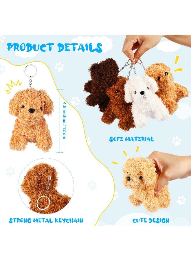 12 Pieces Mini Plush Dogs Stuffed Puppy With Keychains Dog Party Favors Small Stuffed Animals Mini Soft Toys For Kids Fillers Carnival Prizes Birthday Party 4.8 Inch (Cute Style)