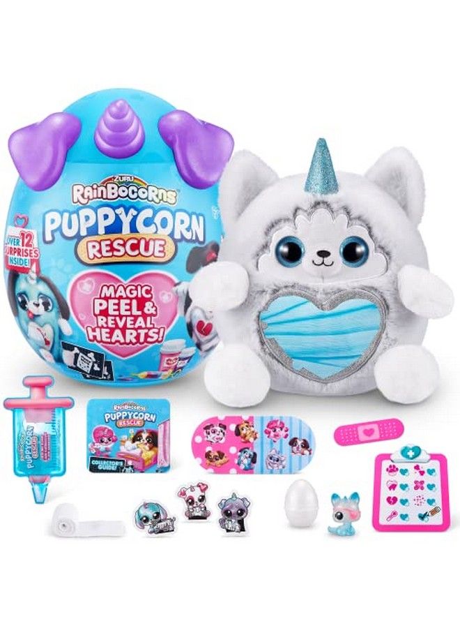 Puppycorn Rescue (Husky) By Zuru Collectible Plush Stuffed Animal Girl Toys Surprise Egg Stickers Syringe Slime Ages 3+ For Girls Children