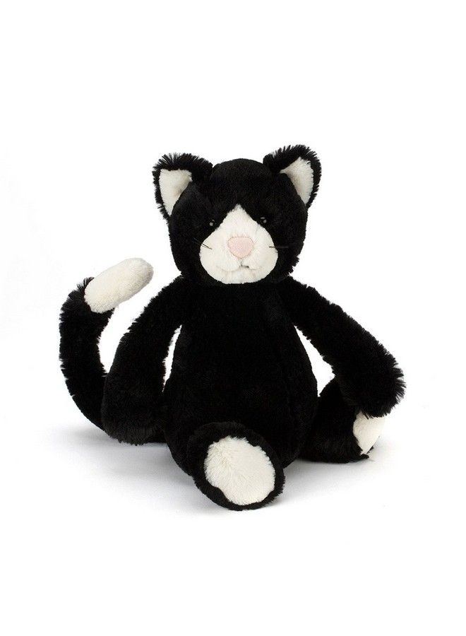 Bashful Black And White Cat Stuffed Animal Medium 12 Inches
