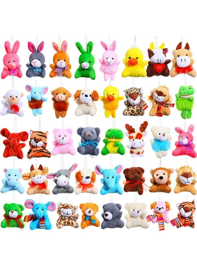 40 Pieces Mini Plush Animals Toys Set Animal Plush Toys Stuffed Animals Set Stuffed Animals Bulk Tiny Stuffed Animals For Boys Girls Themed Parties Valentine'S Day Supplies Presents