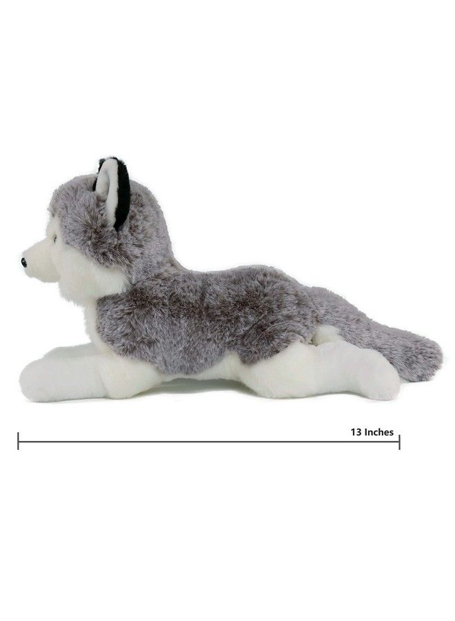 Lifelike Siberian Husky Stuffed Animal Plush Toy 13 Inches Length