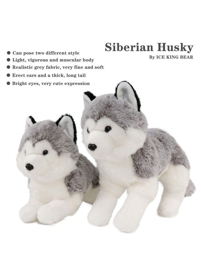 Lifelike Siberian Husky Stuffed Animal Plush Toy 13 Inches Length