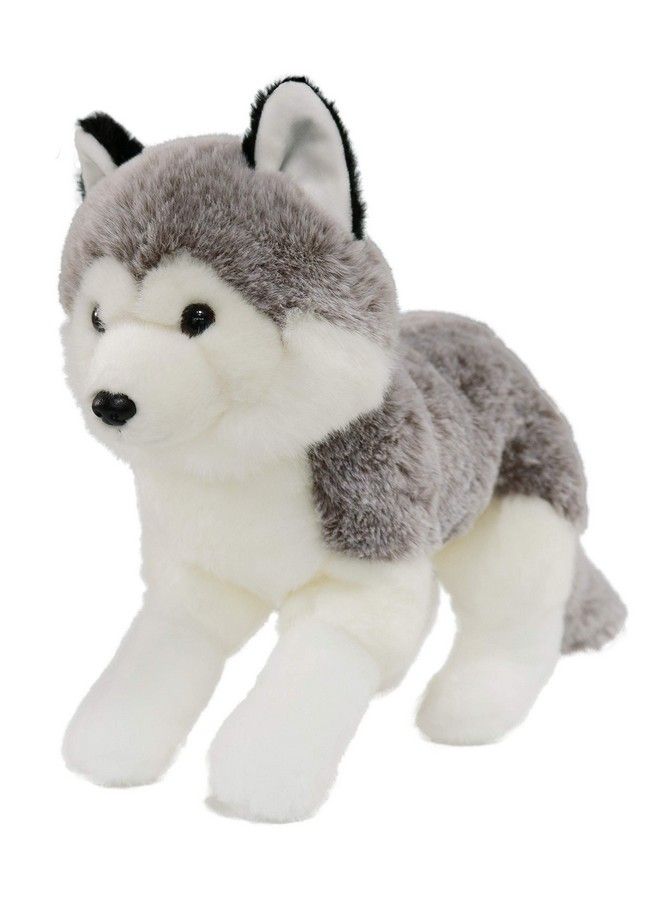 Lifelike Siberian Husky Stuffed Animal Plush Toy 13 Inches Length