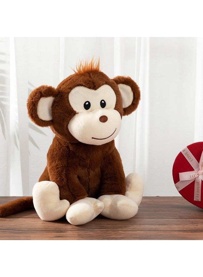 Plush Monkey Stuffed Animals Cute Monkey Toys Birthday Gifts For Kids 12 Inch Brown