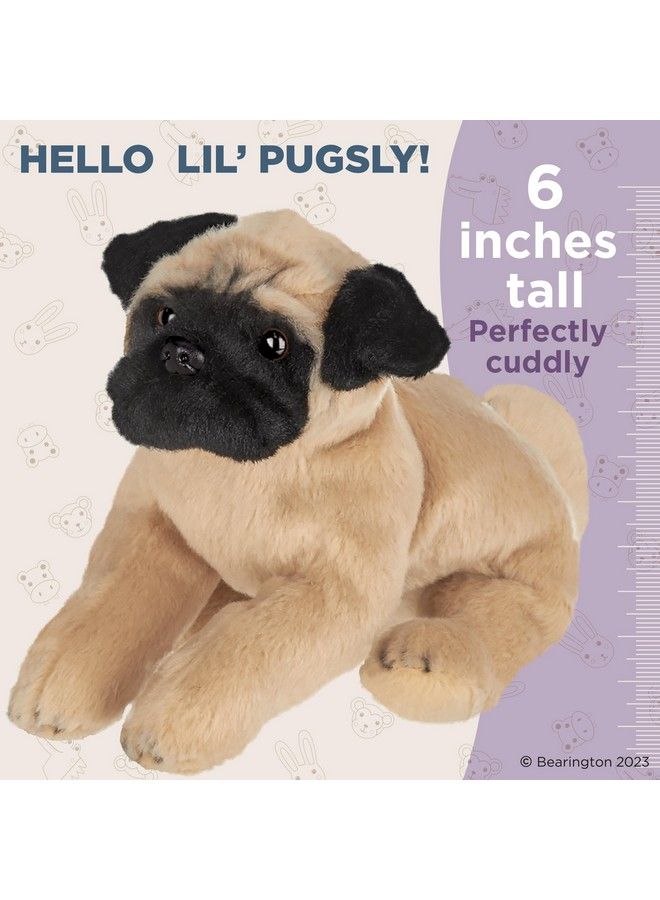 Bearington Lil' Pugsly Small Plush Pug Stuffed Animal Puppy Dog 6 Inch