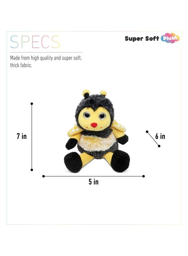 Dollibu Sitting Bee Super Soft Stuffed Animal Cute Realistic Stuffed Animals For Girls. Boys And Adults Animal Gifts Kids Bee Nursery Decor For Newborn 7 Inches