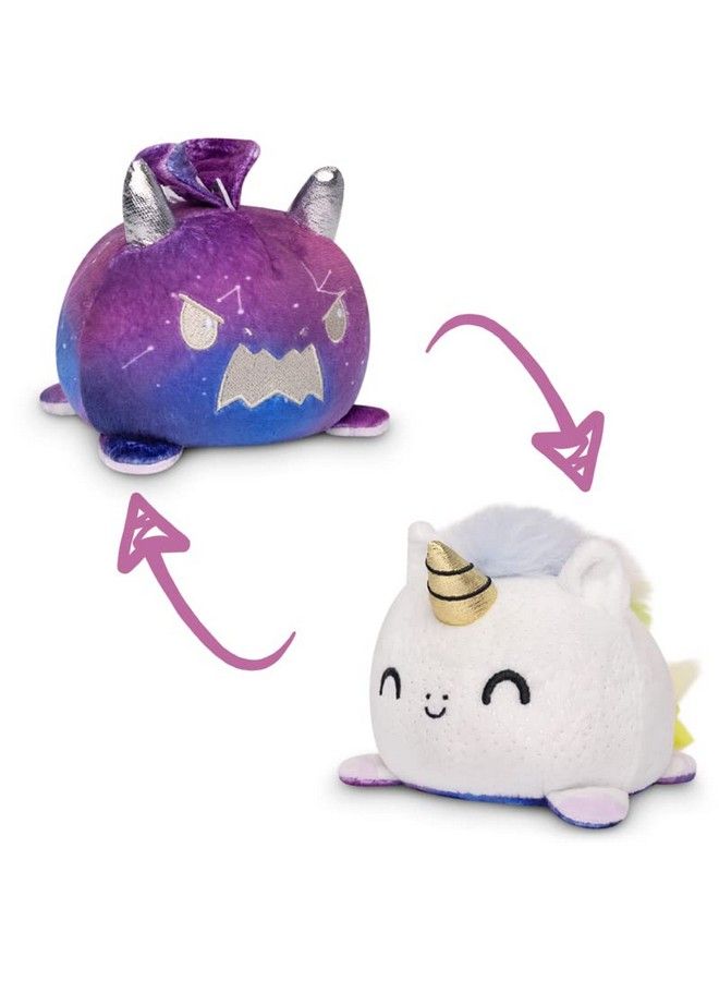 The Original Reversible Dragon + Unicorn Plushie Galactic + White Cute Sensory Fidget Stuffed Animals That Show Your Mood