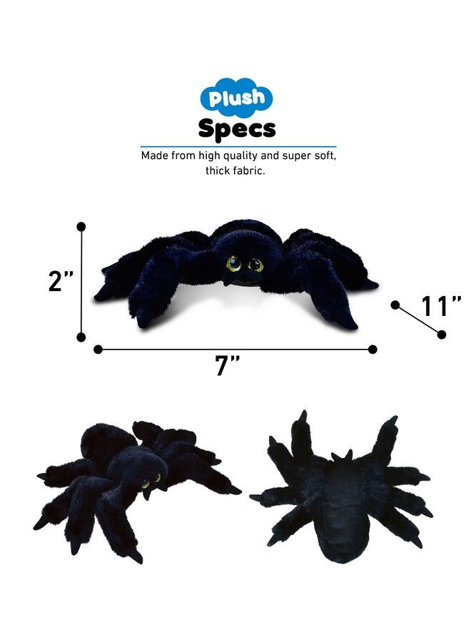 Dollibu Black Spider Super Soft Stuffed Animal Cute Realistic Stuffed Animals For Girls. Boys And Adults Animal Gifts Kids Spider Nursery Décor Cuddly Spider Plush Toys 8 Inches