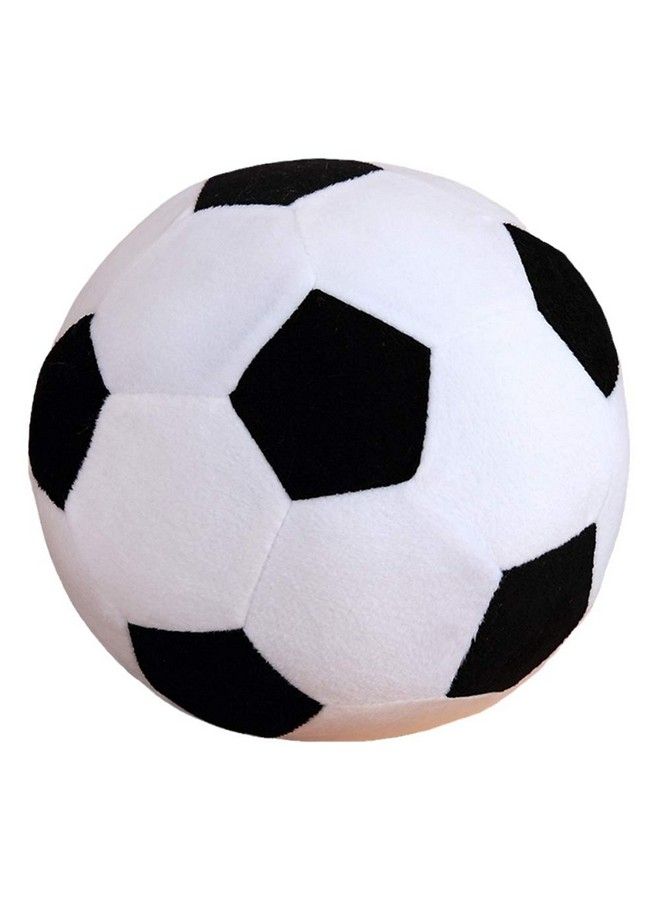 Fluffy Stuffed Toy Soccer Ball Plush Pillow Soft Durable Stuff Soccerball Gift For Kids Boy Baby (Black White 7.8Inch/20Cm)