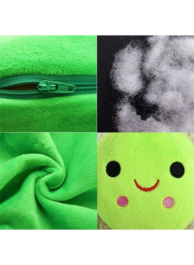 Giant Peas In A Pod Plush Toy Pea Pod Pillow Cute Pea Stuffed Toys Plant Doll Various Sizes (Green Beans 9.8''/25Cm)