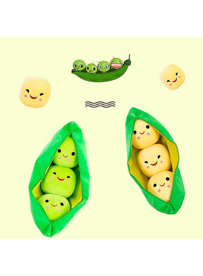 Giant Peas In A Pod Plush Toy Pea Pod Pillow Cute Pea Stuffed Toys Plant Doll Various Sizes (Green Beans 9.8''/25Cm)