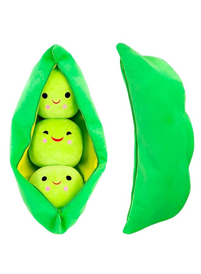 Giant Peas In A Pod Plush Toy Pea Pod Pillow Cute Pea Stuffed Toys Plant Doll Various Sizes (Green Beans 9.8''/25Cm)