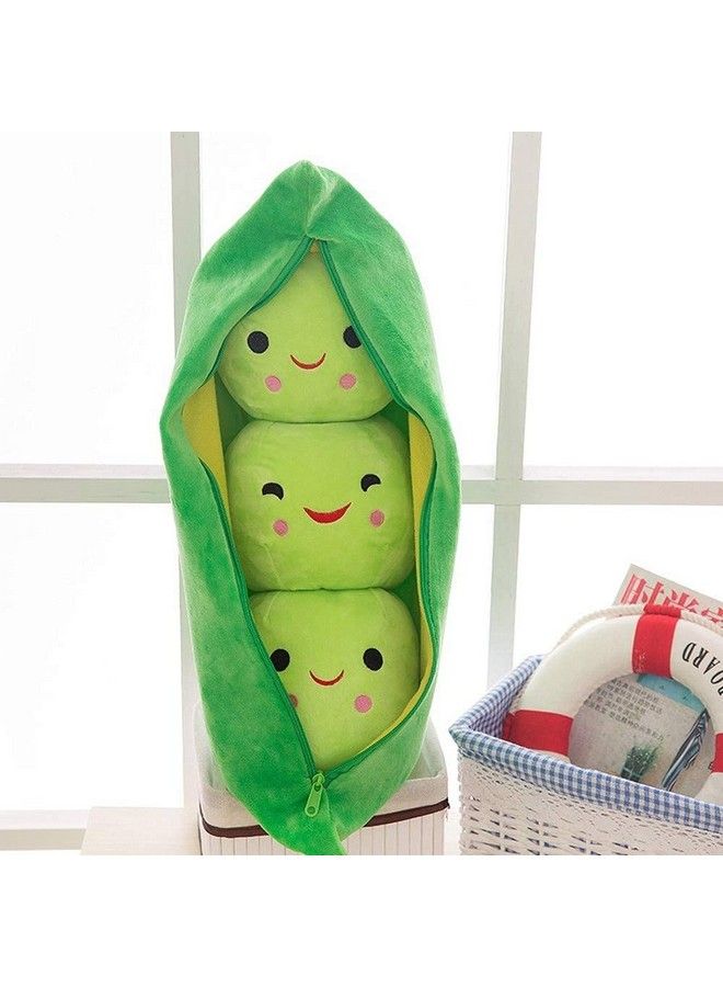 Giant Peas In A Pod Plush Toy Pea Pod Pillow Cute Pea Stuffed Toys Plant Doll Various Sizes (Green Beans 9.8''/25Cm)