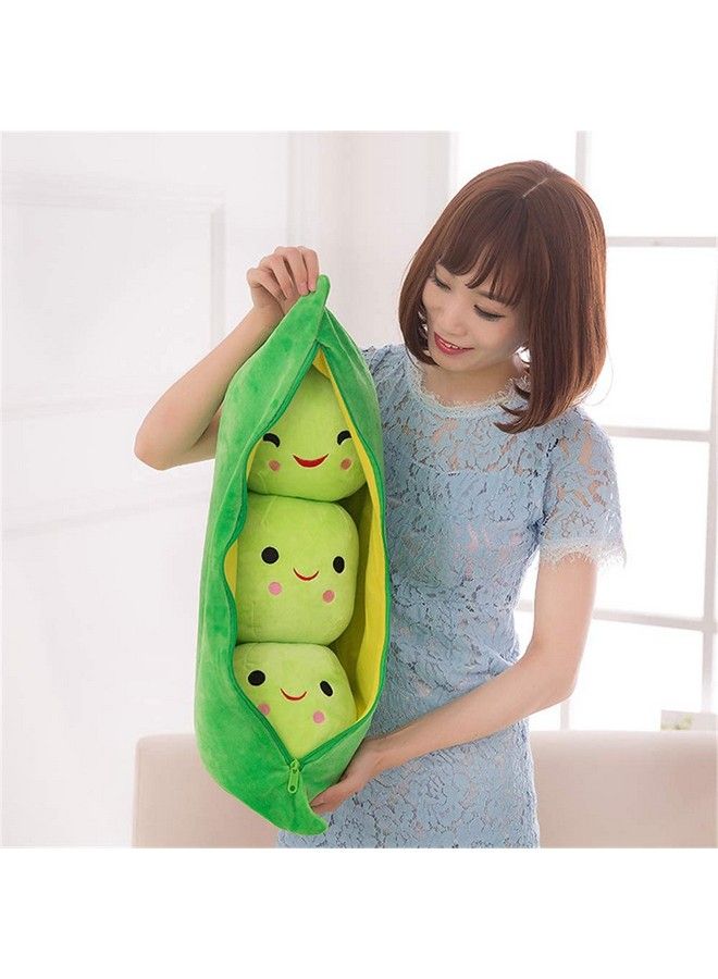 Giant Peas In A Pod Plush Toy Pea Pod Pillow Cute Pea Stuffed Toys Plant Doll Various Sizes (Green Beans 9.8''/25Cm)