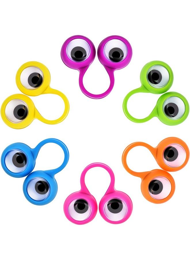 72 Pieces Eyes Finger Puppet Eyeballs Ring Toy Googly Eyeball Ring For Kids Party Toy 6 Colors
