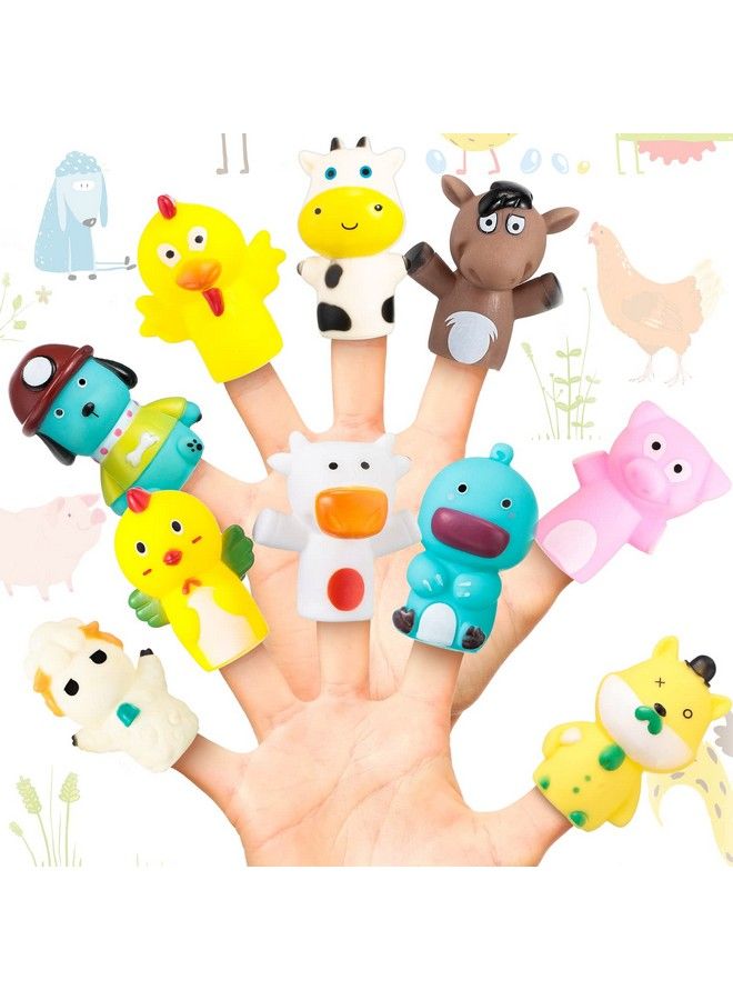 10 Pcs Bath Finger Puppets Rubber Farm Animal Finger Puppets Animals Toys Adult Finger Puppets Fun Gifts Party Favors Pinata Stuffers Stocking Stuffers For Boys Girls Toddlers