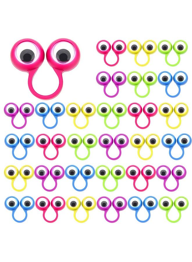 30 Pieces Eye Finger Puppets Eye On Rings Googly Eyeball Ring Party Favor Toys For Kids 5 Colors (Small Size)