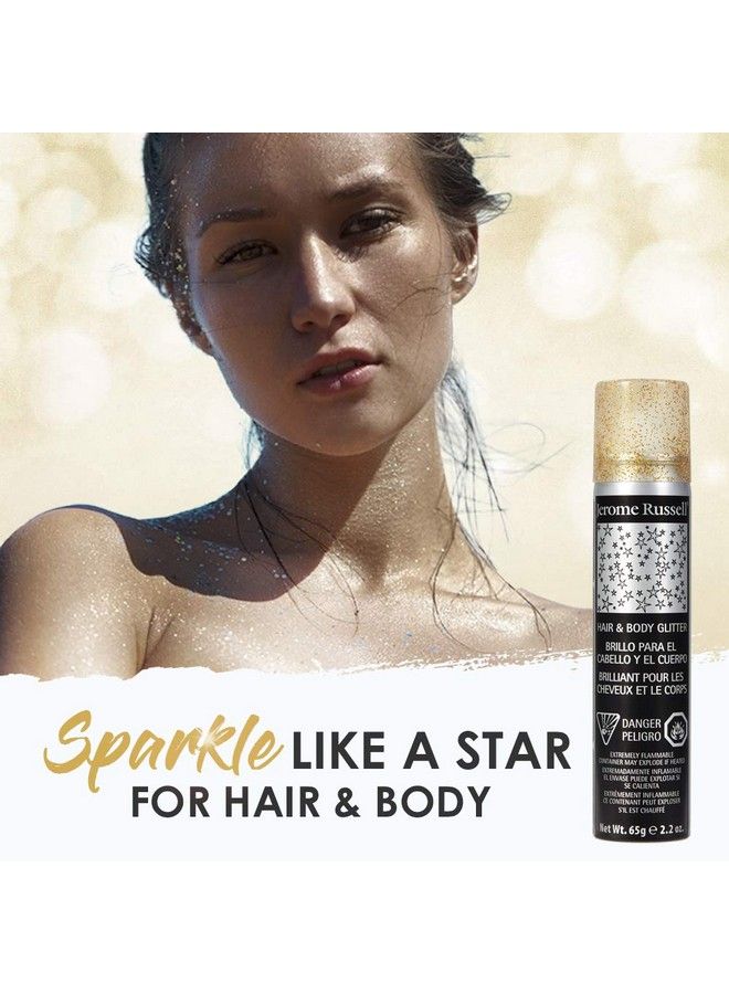 Temporary Hair And Body Glitter Color Spray Travel Spray Lightweight Adds Sparkly Shimmery Glow Perfect To Use On Hair Skin Or Clothing 2.2 Oz Glitter Gold X 1 Pack