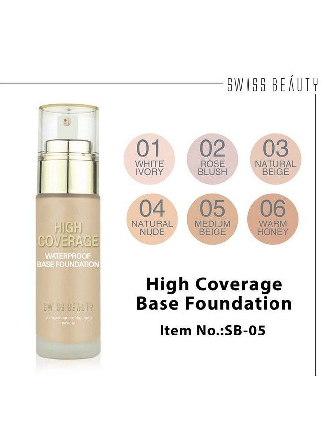 High Coverage Waterproof Base Foundation Weightless Matte Effect Long Lasting Silky Smooth 60G Color04(Natural Nude)
