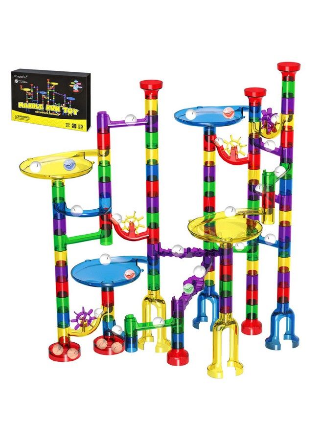 Marble Run Set 127 Pcs Marble Race Track For Kids With Glass Marbles Upgrade Marble Works Set