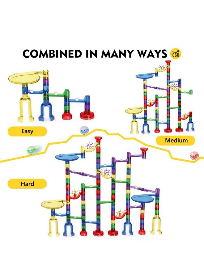 Marble Run Set 127 Pcs Marble Race Track For Kids With Glass Marbles Upgrade Marble Works Set