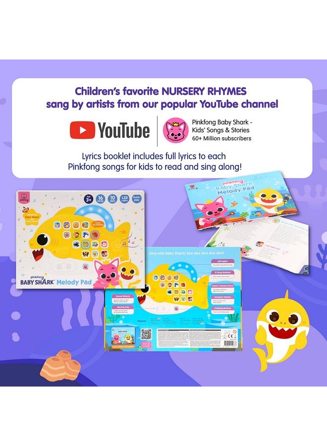Baby Shark Melody Pad Sound Pad ; Baby Shark Toys Baby Shark Books ; Learning & Education Toys ; Interactive Baby Toys For Toddlers 1 3 ; Gifts For Boys & Girls