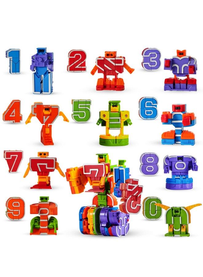 10 Pcs Number Bots Toys Number Block Number Bots Action Figure Learning Toys Number Robots Toys Educational Toy Gifts For Kids Boys Girls 3 4 5 6 Years Old