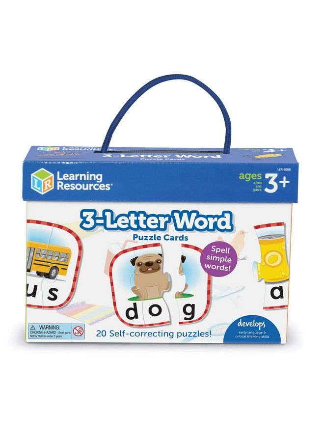 3 Letter Word Puzzle Cards Kindergarten Readniness Self Correcting Puzzles Ages 3+