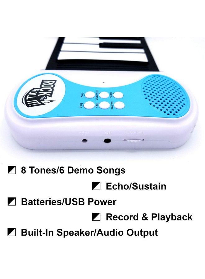 Rock And Roll It Piano. Roll Up Flexible Classic Toy Piano Keyboard For Kids. 49 Keys Hand Roll Silicone Portable Piano Pad. Flexible & Foldable.
