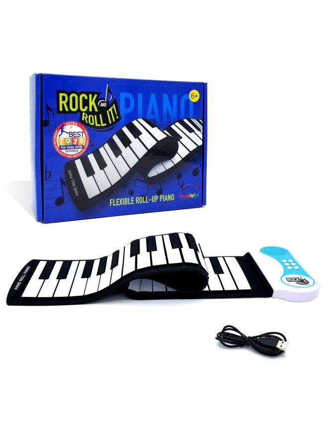 Rock And Roll It Piano. Roll Up Flexible Classic Toy Piano Keyboard For Kids. 49 Keys Hand Roll Silicone Portable Piano Pad. Flexible & Foldable.