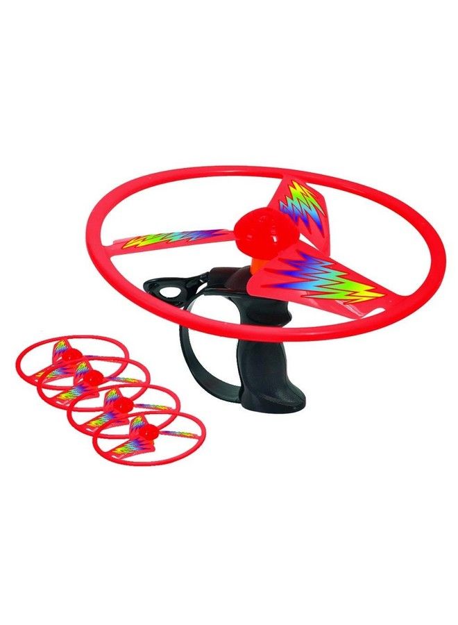 Sky Spin Flying Aerial Disc Launcher Deluxe Edition ;4 Large Wings Kid Powered Learning ; Stem Toy Early Childhood Development 6 Years And Up
