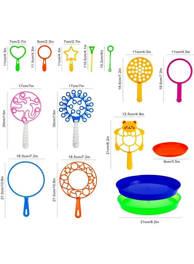 Bubble Wands Set 15 Pack Big Bubble Wand Toys With Tray Bulk Large Bubble Making Toys For Kids Summer Outdoor Bubble Toys & Also Gifts For Kids Birthday Games