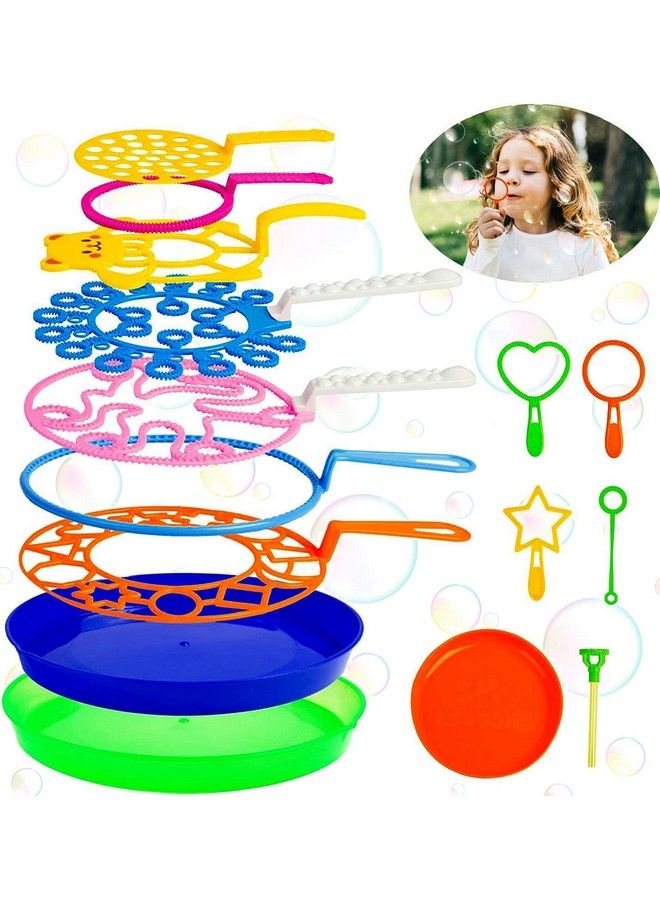 Bubble Wands Set 15 Pack Big Bubble Wand Toys With Tray Bulk Large Bubble Making Toys For Kids Summer Outdoor Bubble Toys & Also Gifts For Kids Birthday Games