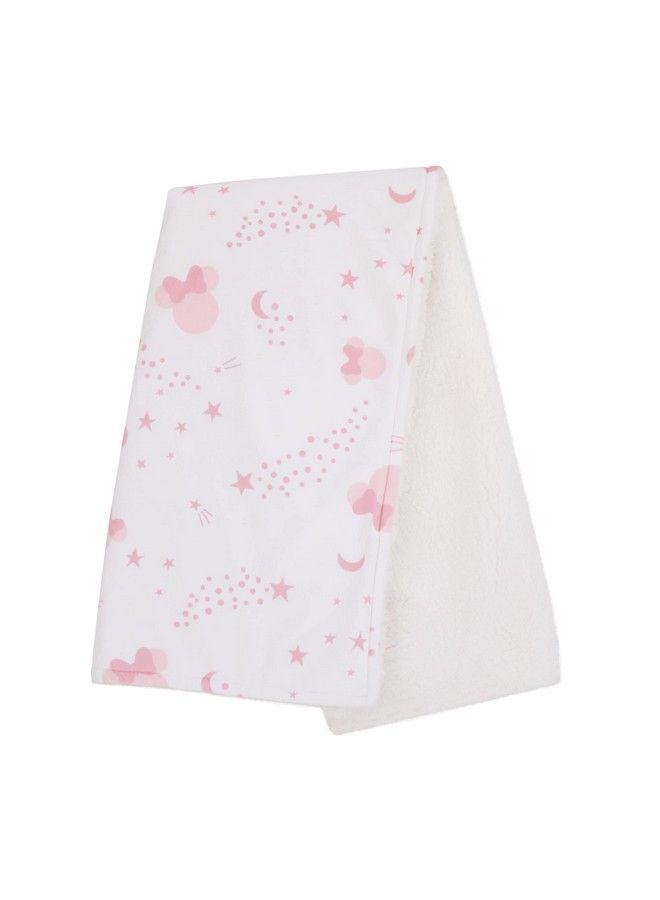 Disney Minnie Mouse Twinkle Twinkle Minnie Pink And White Super Soft Baby Blanket