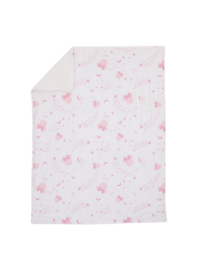 Disney Minnie Mouse Twinkle Twinkle Minnie Pink And White Super Soft Baby Blanket