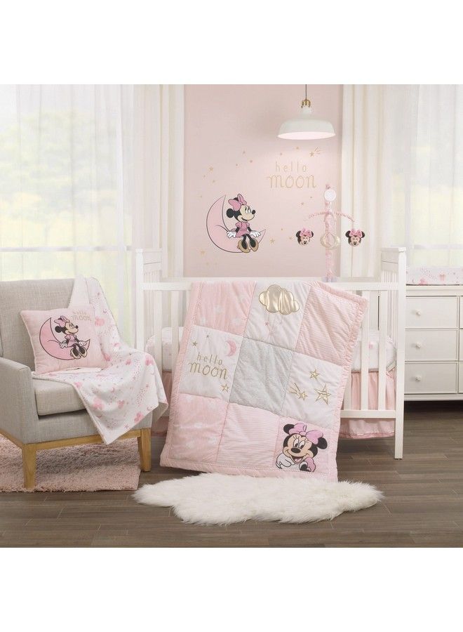 Disney Minnie Mouse Twinkle Twinkle Minnie Pink And White Super Soft Baby Blanket