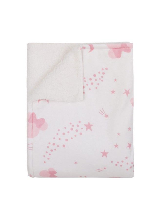 Disney Minnie Mouse Twinkle Twinkle Minnie Pink And White Super Soft Baby Blanket