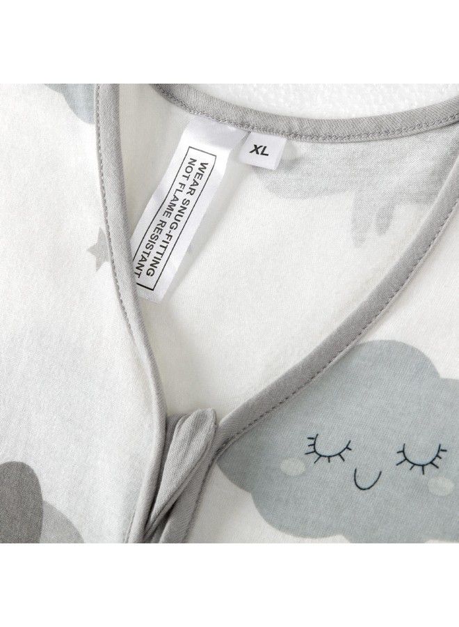 Sleep Sack Cotton Wearable Blanket Baby Sleepsack With 2 Way Zipper Super Soft Lightweight 2 Pack Sleeveless Sleep Sack Unisex Boy Fits Babies Age 12 18 Months Grey Elephant&Cloud