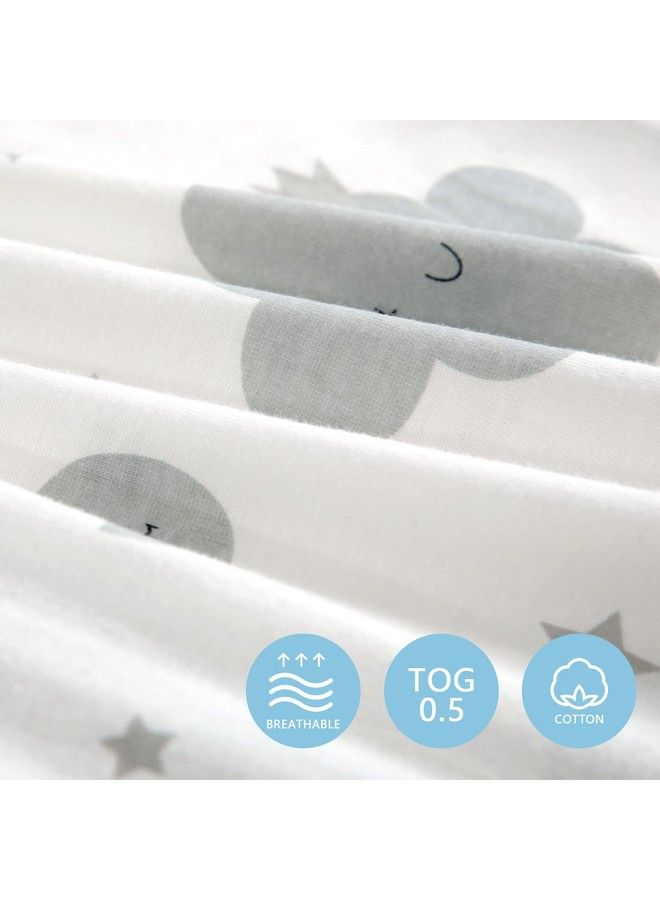 Sleep Sack Cotton Wearable Blanket Baby Sleepsack With 2 Way Zipper Super Soft Lightweight 2 Pack Sleeveless Sleep Sack Unisex Boy Fits Babies Age 12 18 Months Grey Elephant&Cloud